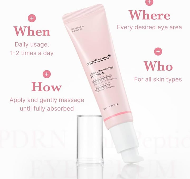 "Medicube PDRN Pink Peptide Eye Cream – Dark Circles & Wrinkle Care"